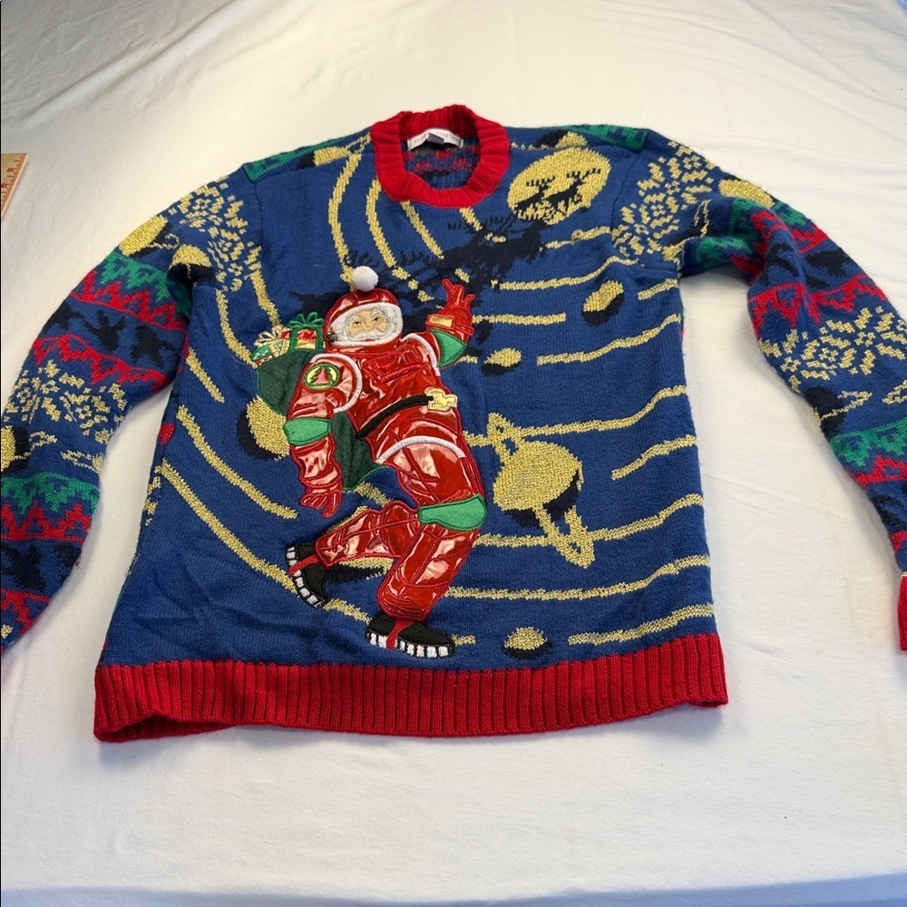 Celebrate Together Ugly Christmas Astronaut Sweater Sz S